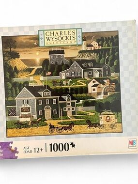 Charles Wysocki Americana 1000-Piece Jigsaw Puzzle Coastal Village Sunset Bay